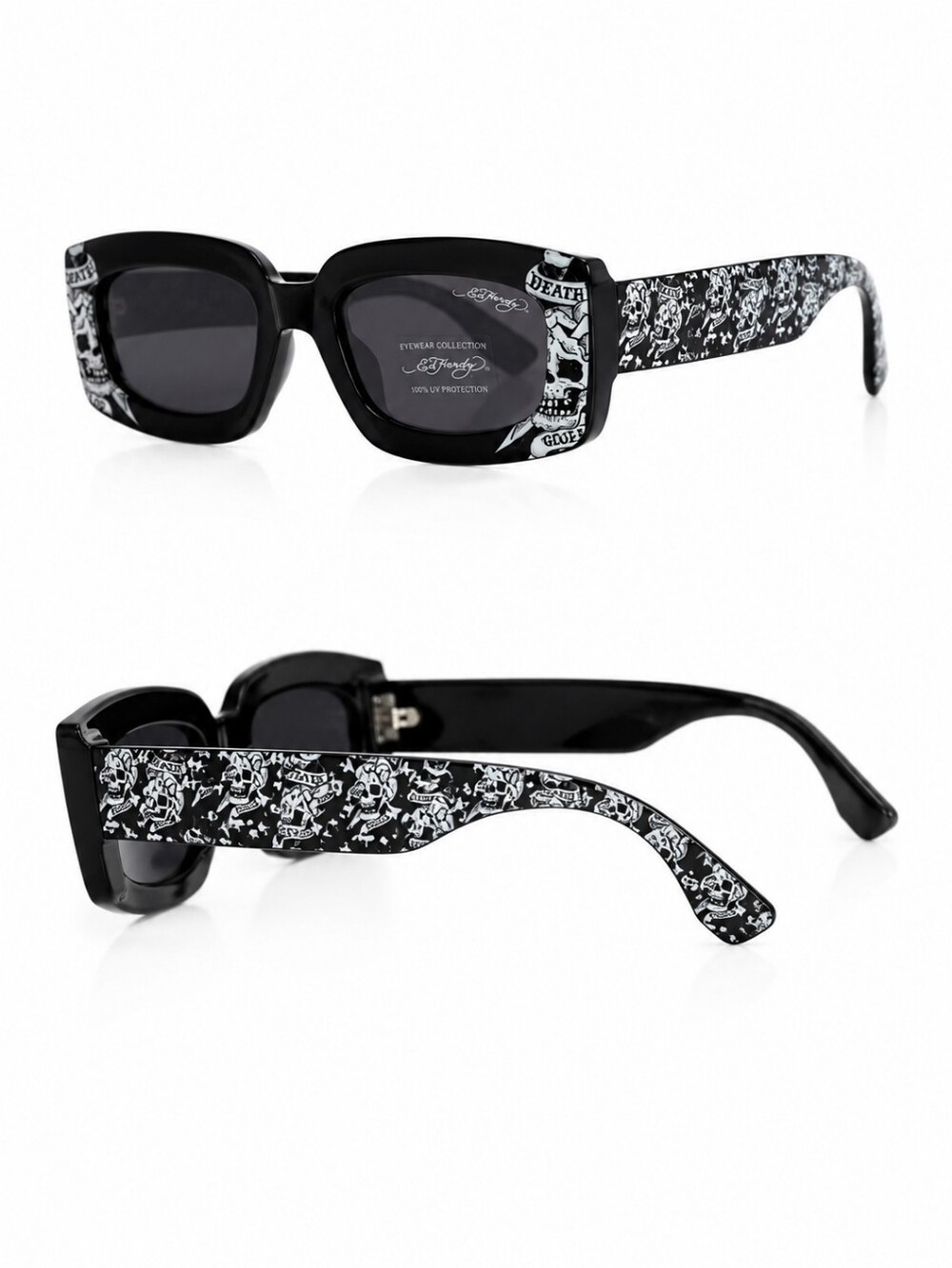 🥳 ED HARDY Sunglasses w/ ADVANCED UV 400 Sun Protection Square Frame - Picture 4 of 7